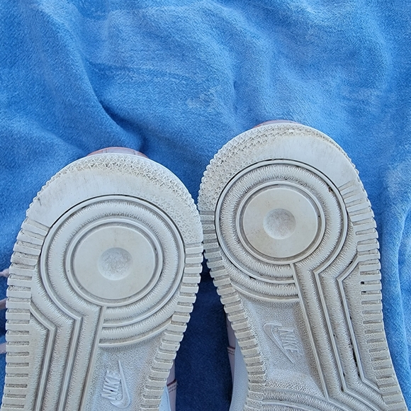 NIKE Air Force ones Pink Iridescent Swoosh Womens size Size 7.5 - Picture 6 of 14